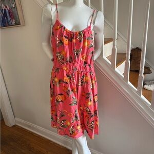 Loft Melon color Dress with Oranges Pattern Size Large